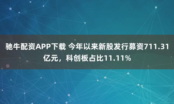 驰牛配资APP下载 今年以来新股发行募资711.31亿元，科创板占比11.11%